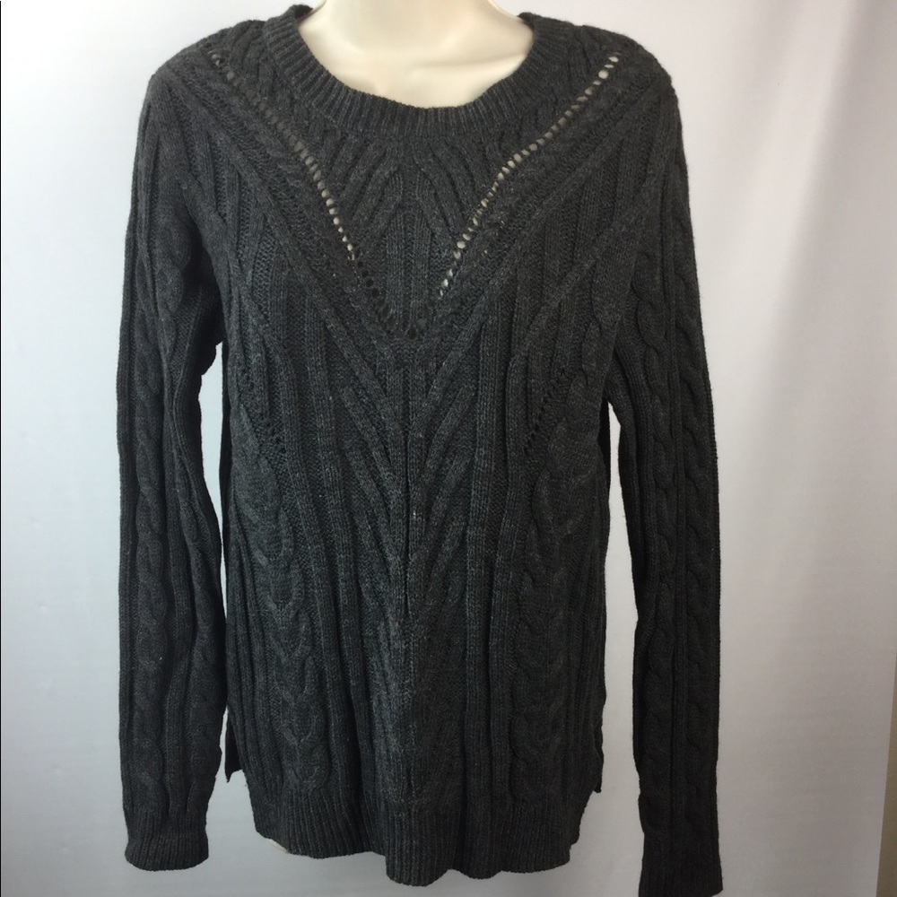 Material Girl Cable knit long sleeve sweater